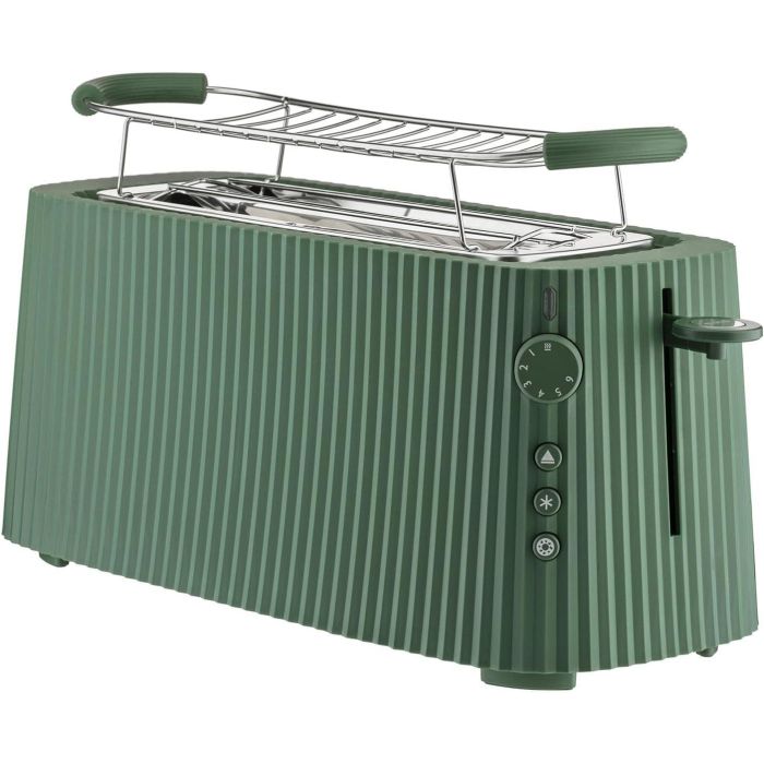 Alessi MDL15 GR Tostadora Plissé de Diseño, Doble Ranura Larga, Verde, con Soporte para Brioches, 4 Rebanadas Alessi MDL15 GR Tostadora Plissé de Diseño, Doble Ranura Larga, Verde, con Soporte para Brioches, 4 Rebanadas