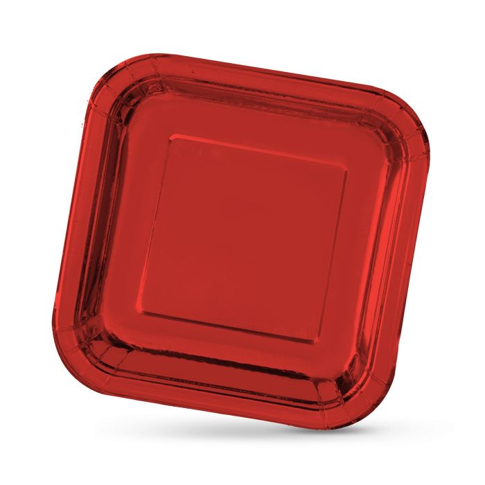 Set de 3 platos cuadrados de cartón rojo 26 cm Algon (18 Cajas) 1 Set de 3 platos cuadrados de cartón rojo 26 cm Algon (18 Cajas) 1