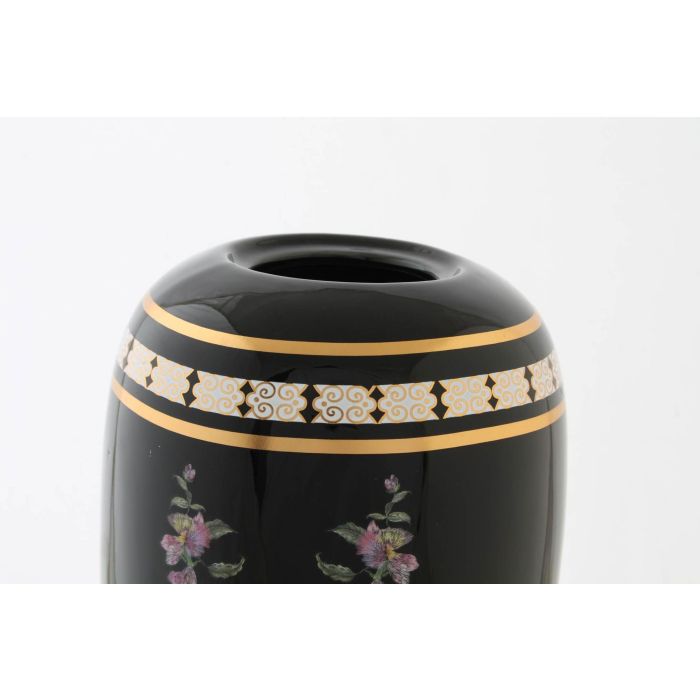 DKD Home Decor Jarrón de Porcelana Shabby Colección Fleur con Diseño de Flores Multicolor Negro 24x14x14 cm 3 DKD Home Decor Jarrón de Porcelana Shabby Colección Fleur con Diseño de Flores Multicolor Negro 24x14x14 cm 3