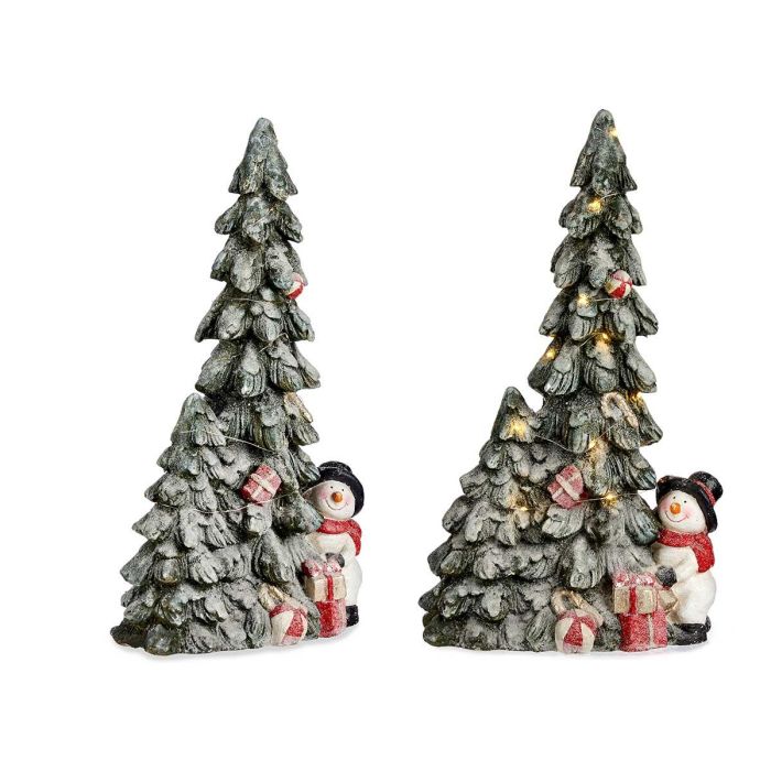 Árbol de Cerámica Nevado con LED y Muñeco Med Krist+ - 22x61x34 cm Árbol de Cerámica Nevado con LED y Muñeco Med Krist+ - 22x61x34 cm