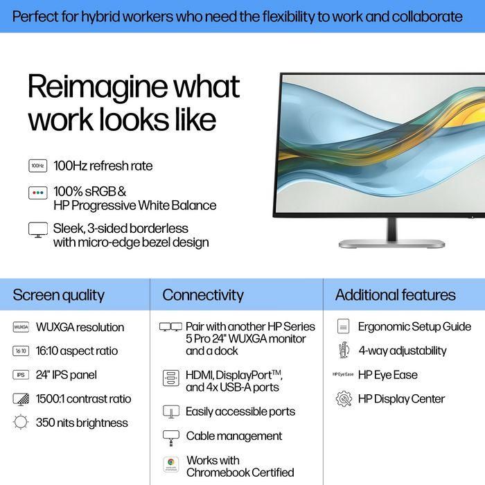 HP Series 5 Pro 24 inch WUXGA Monitor - 524pn 2 HP Series 5 Pro 24 inch WUXGA Monitor - 524pn 2