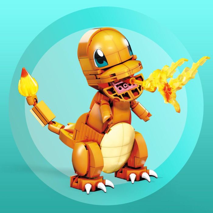 Mega Construx Pokémon Salameche: Figura de Construcción Articulada para Recrear Batallas, Tipo Fuego, 180 Piezas 17