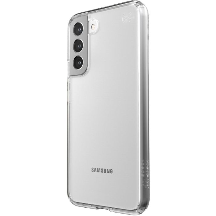 Speck Presidio Perfect-clear Funda Transparente para Samsung Galaxy S22+ con Protección Caídas 4m, Antiamarilleo y Microban Antimicrobiana, QI 2