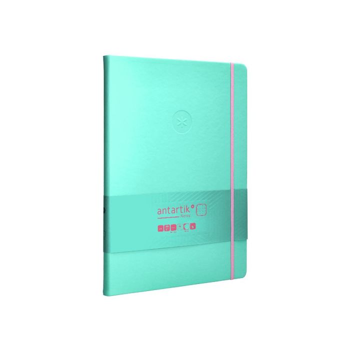 Cuaderno Con Gomilla Antartik Notes Tapa Dura A4 Hojas Puntos Rosa Y Turquesa 100 Hojas 80 gr Fsc 4