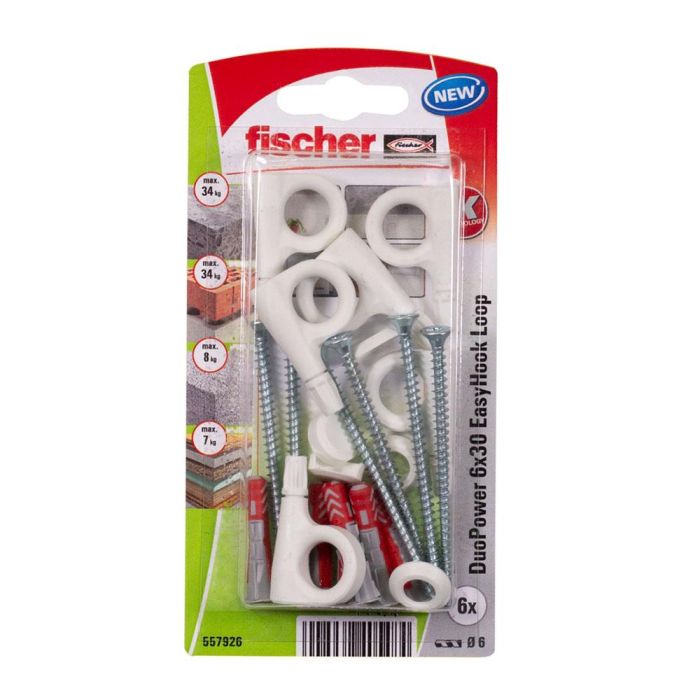 Fischer 557927 Blister 6 Hembrillas Cerradas Duopower Easyhook Ø8x40mm 0 Fischer 557927 Blister 6 Hembrillas Cerradas Duopower Easyhook Ø8x40mm 0