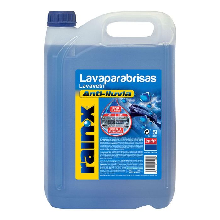 Rainx Lavaparabrisas anti-lluvia 5 l con tecnología hidrofóbica para mejor visibilidad Rainx Lavaparabrisas anti-lluvia 5 l con tecnología hidrofóbica para mejor visibilidad