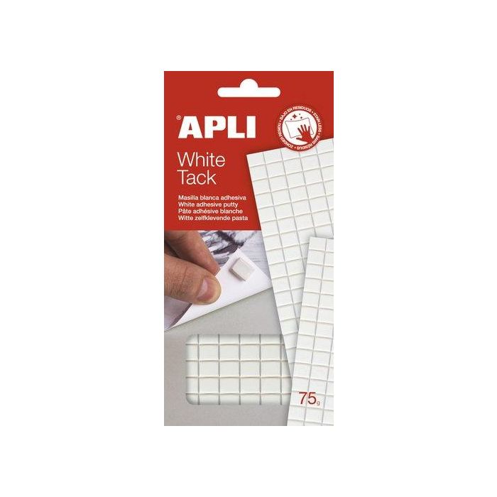 Apli Masilla Precortada Removible White Tack 75 gr Blanco para Fijar Posters, Fotos y Objetos