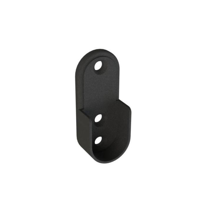 Herrajes Alk Megan Soporte Tubo Ovalado 15mm Acabado Negro