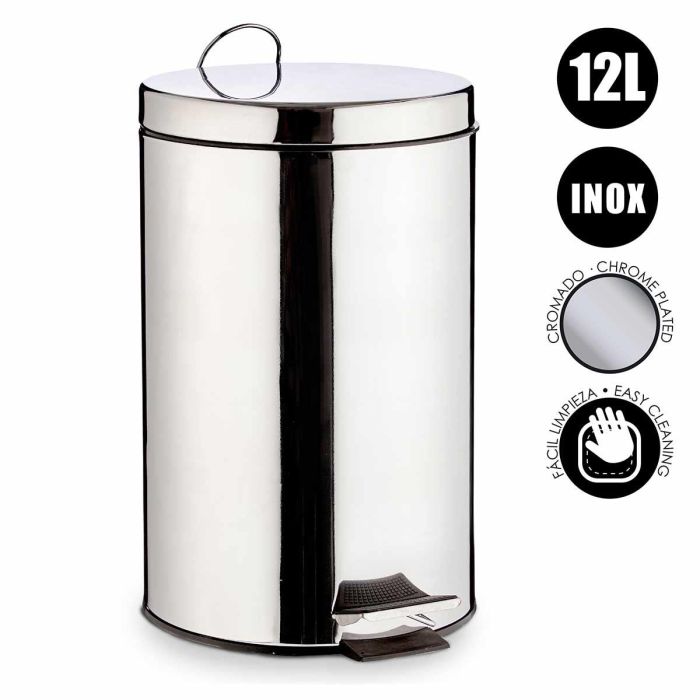 Papelera Berilo 12L acero inoxidable con pedal 31.5x38.5x25 cm (4 Unidades) 1 Papelera Berilo 12L acero inoxidable con pedal 31.5x38.5x25 cm (4 Unidades) 1