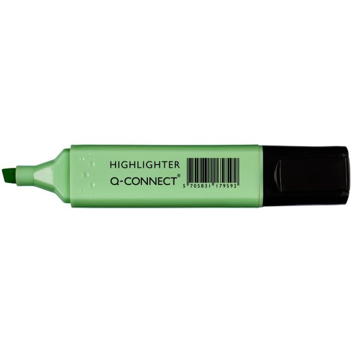 Rotulador Q-Connect Fluorescente Pastel Verde Punta Biselada 10 unidades 1