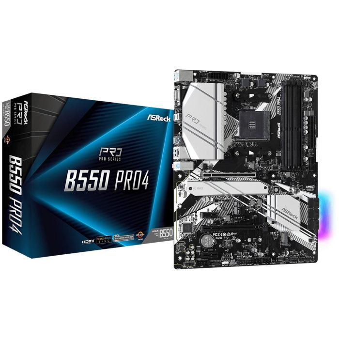 ASRock Pro4 AMD B550 AM4 ATX Motherboard con VGA/HDMI, DDR4 0 ASRock Pro4 AMD B550 AM4 ATX Motherboard con VGA/HDMI, DDR4 0