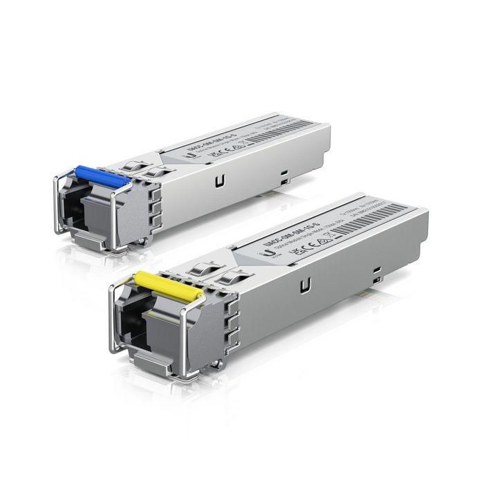 Ubiquiti Módulo SFP Transceptor de Fibra Óptica Monocapa Bidireccional Simplex hasta 1.25 Gbps LC 3 km Pack de 2