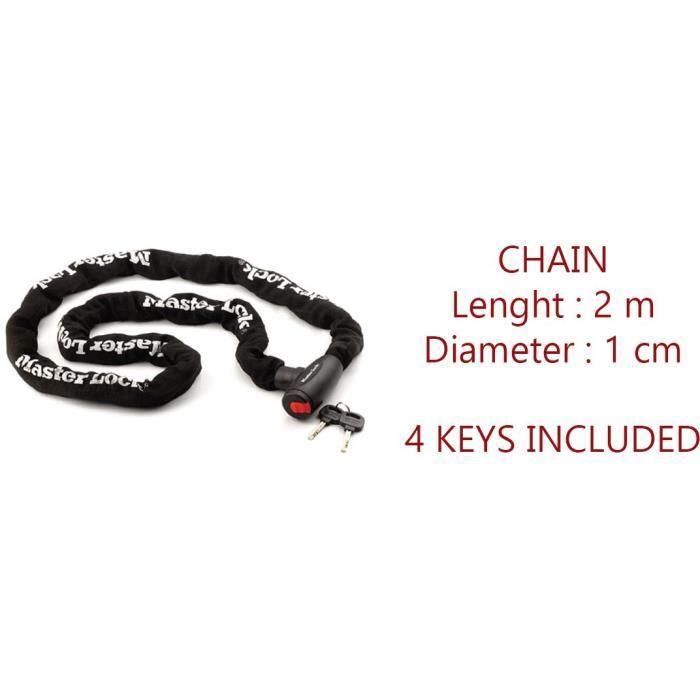 Cadena Antirrobo para Moto MASTER LOCK - Cadena de 2 m - Ideal para Motos y Scooters 1 Cadena Antirrobo para Moto MASTER LOCK - Cadena de 2 m - Ideal para Motos y Scooters 1