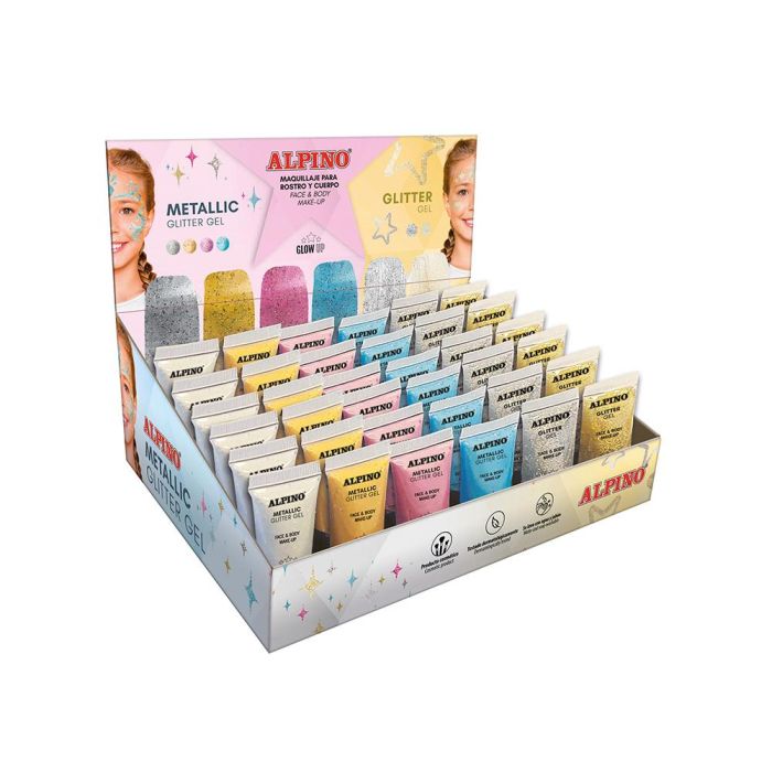 Alpino Gel Con Purpurina Metallic Glitter Y Glitter Gel Expositor 36 Unidades C-Surtidos 1