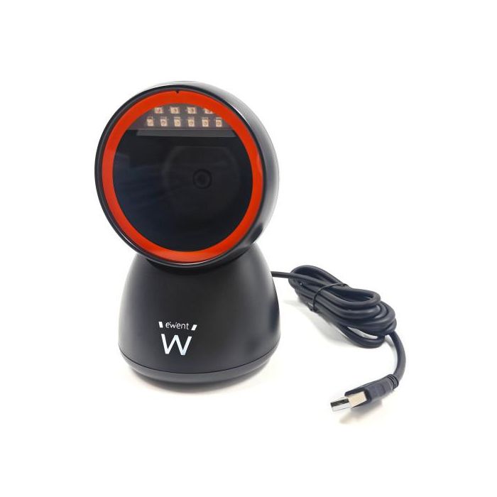 Ewent EW3450 Lector de códigos de barras fijo 1D/2D CMOS Negro - Escáner omnidireccional para QR, Data Matrix, PDF417 Ewent EW3450 Lector de códigos de barras fijo 1D/2D CMOS Negro - Escáner omnidireccional para QR, Data Matrix, PDF417