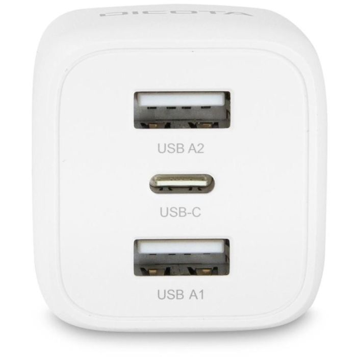 DICOTA D32069 Cargador de pared GaN 32W con 3 puertos (2 USB-A, 1 USB-C) para portátil y smartphone, negro 3