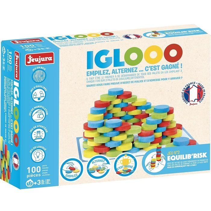 Iglooo 100 Piezas - JEUJURA - Juego de Habilidad y Lógica con Discos y Tapetes, Reglas de Juego Incluidas 1