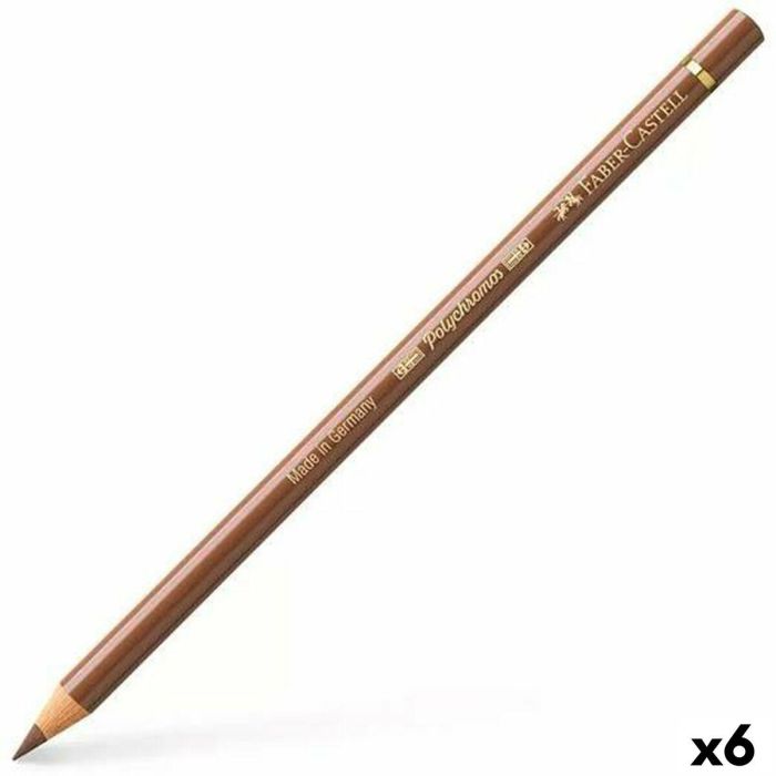 Lápices de colores Faber-Castell Polychromos Marrón 6 Piezas Lápices de colores Faber-Castell Polychromos Marrón 6 Piezas