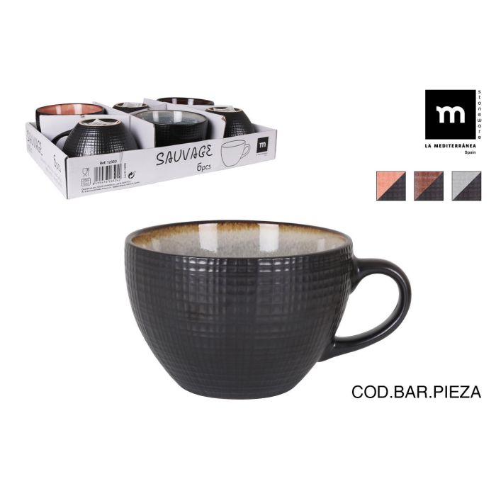 La Mediterranea Taza Jumbo 425 ml Sauvage 14 x 11 x 8 cm (24 Unidades) La Mediterranea Taza Jumbo 425 ml Sauvage 14 x 11 x 8 cm (24 Unidades)