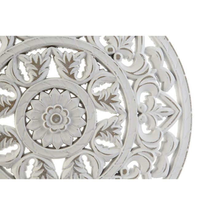 DKD Home Decor Mandala Decoración de Pared Blanco 2 x 30 x 30 cm (2 Unidades) 1