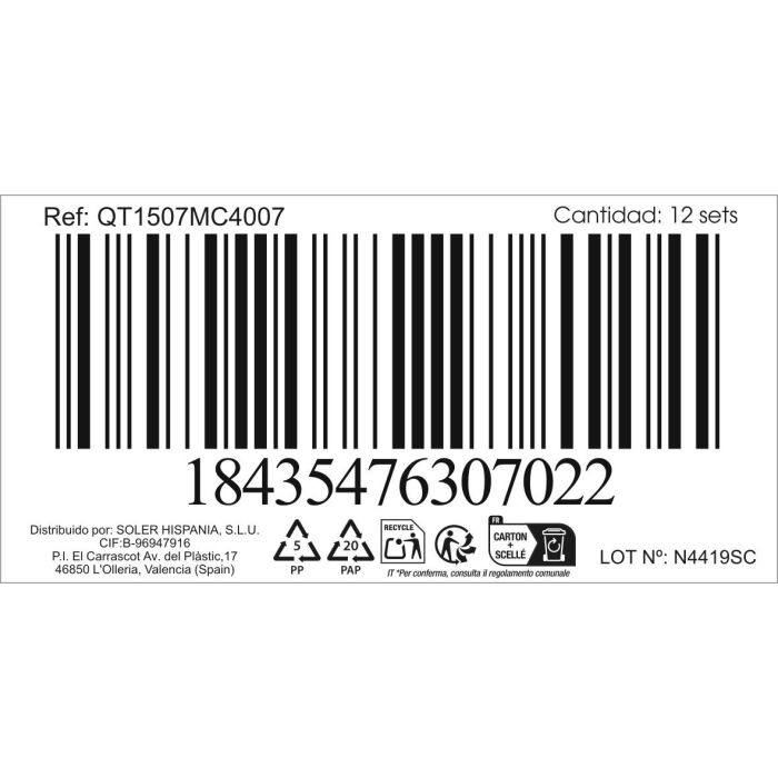 Inde Set 2 Cuchillos de Mesa "Moma" Black Matt 23.5 cm (12 Cajas) 1