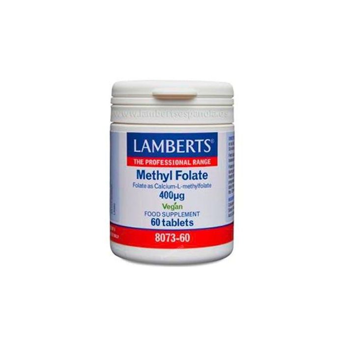 LAMBERTS Methyl Folate 400µg (Ácido Fólico) 60 Comprimidos. Suplemento para Absorción Óptima y Procesos de Metilación