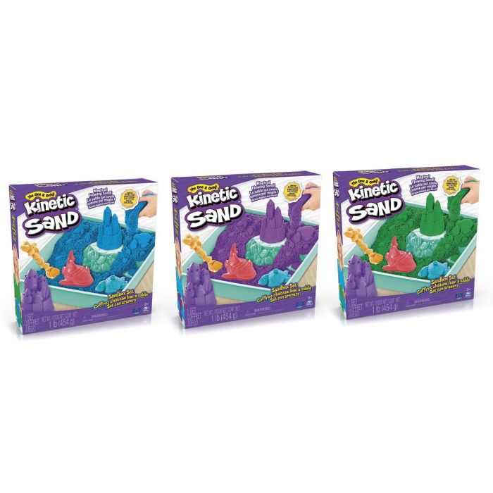 Spin Master Arena Mágica Kinetic Sand 6067800 Set Incluye 450gr Arena, Moldes, Herramientas y Bandeja para Niños +3 Años 1