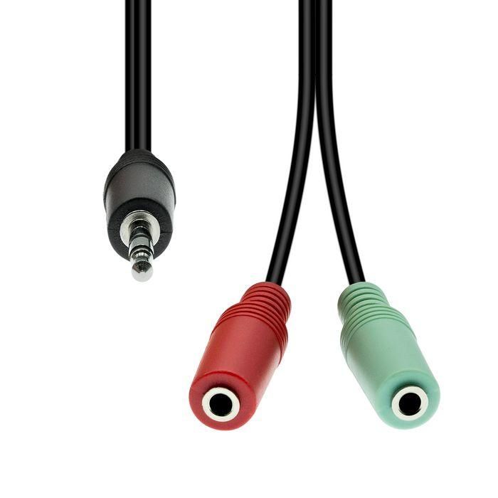 ProXtend Mini-Jack 4-Pin to 2x 3-Pin Cable M-F Black 30cm ProXtend Mini-Jack 4-Pin to 2x 3-Pin Cable M-F Black 30cm