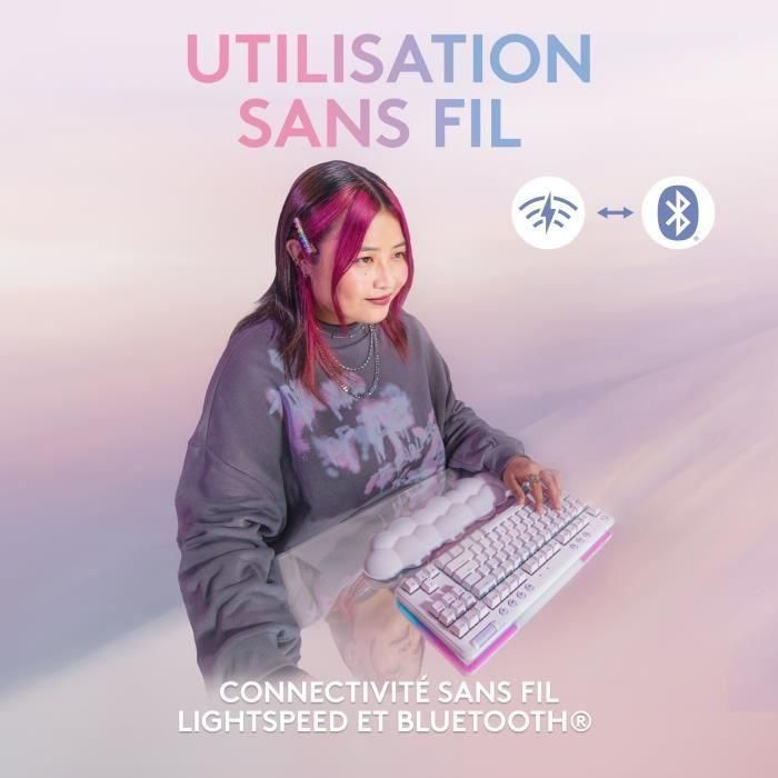 Logitech G G715 Teclado gaming mecánico inalámbrico táctil Switches GX Brown Colección Aurora con reposamuñecas Niebla blanca 2 Logitech G G715 Teclado gaming mecánico inalámbrico táctil Switches GX Brown Colección Aurora con reposamuñecas Niebla blanca 2