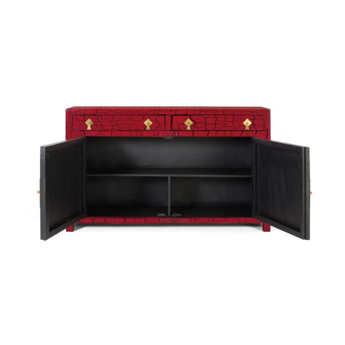 Aparador Japonés GINER Y COLOMER Rojo Madera de Mango y MDF 90x150x40 cm 2