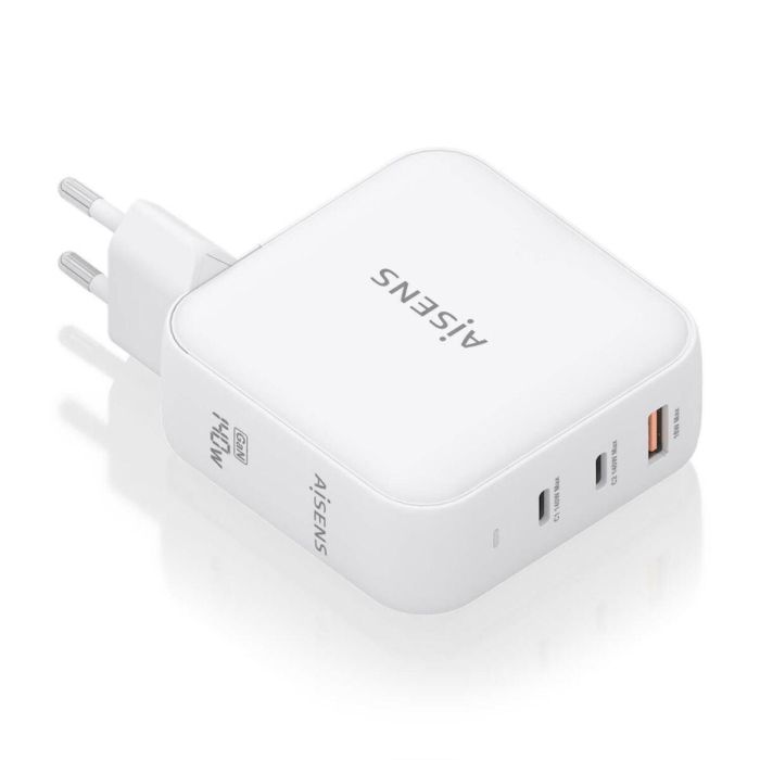 AISENS - CARGADOR GaN 140W, 2xUSB-C PD3.1 QC4.0, 1xUSB-A QC3.0, BLANCO 1