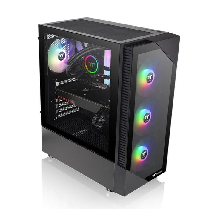 Caja de PC Mid Tower sin fuente de alimentación - THERMALTAKE View 200 TG ARGB (Negro) - ATX/Micro ATX - 3x120mm A-RGB - USB 3.0/2.0 - Vidrio templado 2