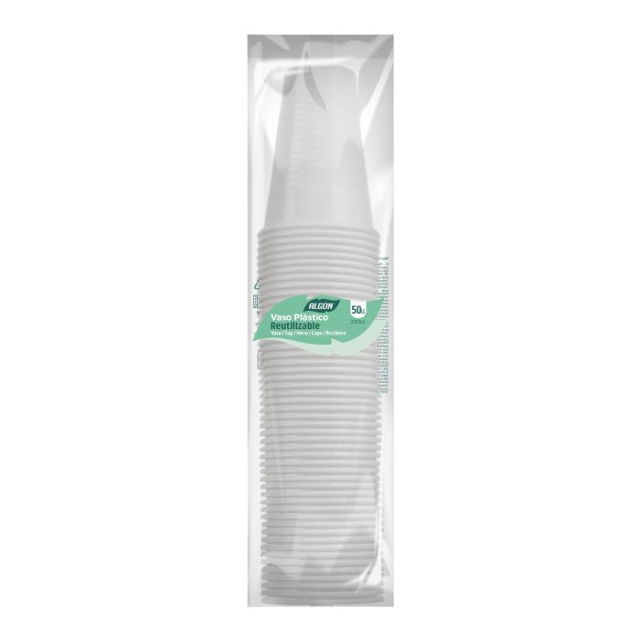 Set de 50 vasos blancos 200 cc Algon (18 Cajas) 1 Set de 50 vasos blancos 200 cc Algon (18 Cajas) 1