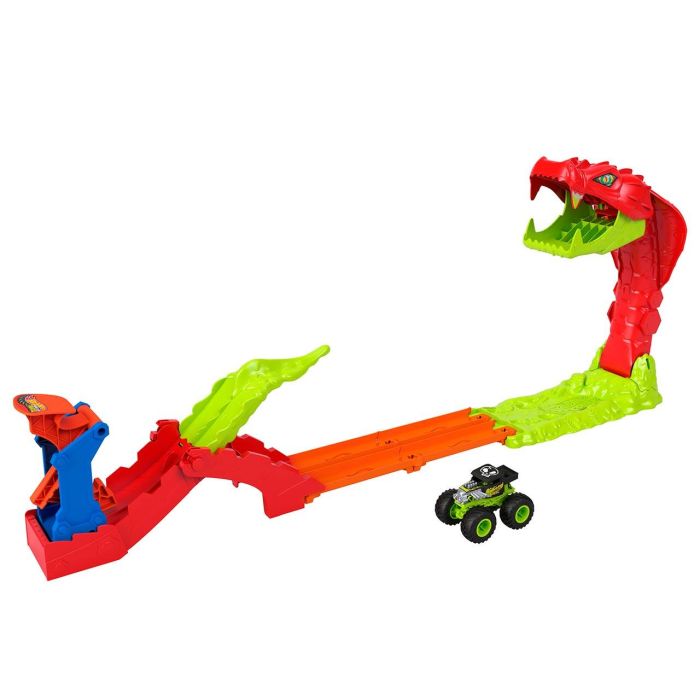 Mattel Hot Wheels Monster Trucks Pista Mordedura de Serpiente 31x36x9 cm 5