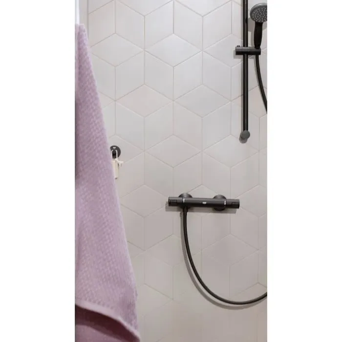 Grohe 345942430 Mezclador Termostático de Ducha Negro Mate Montaje Visto Ahorro de Agua 2
