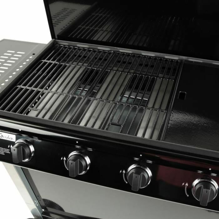 Barbacoa a gas - GRILL GARDEN - Negra y gris - 4 fuegos con tapa 4 Barbacoa a gas - GRILL GARDEN - Negra y gris - 4 fuegos con tapa 4