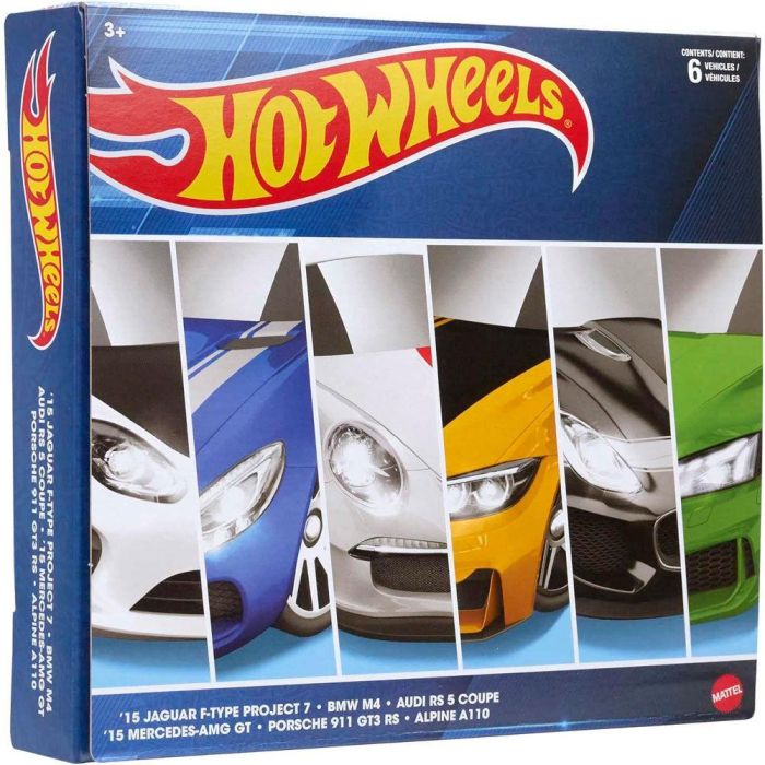 Hot Wheels Set de 6 Coches Clásicos Europeos Surtido - Vehículos de Juguete 7,5cm