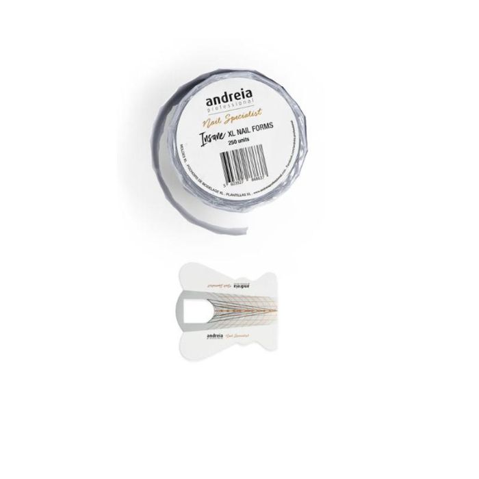 Andreia INSANE NAIL FORMS 250 UNID - Moldes XL para gel y acrílico, moldeables y resistentes