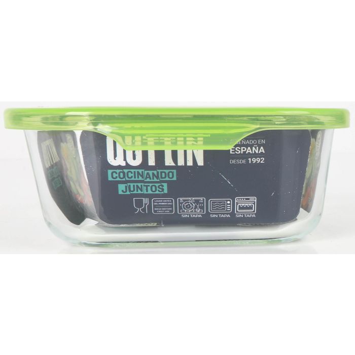 Quttin Fiambrera Cuadrada con Tapa Verde 16 x 16 x 6.3 cm (6 Unidades) 2