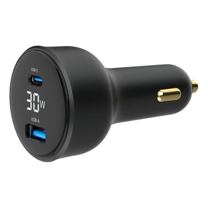 Cargador de Coche GEMBIRD TA-UC-AC2PD30LCD-CAR-01