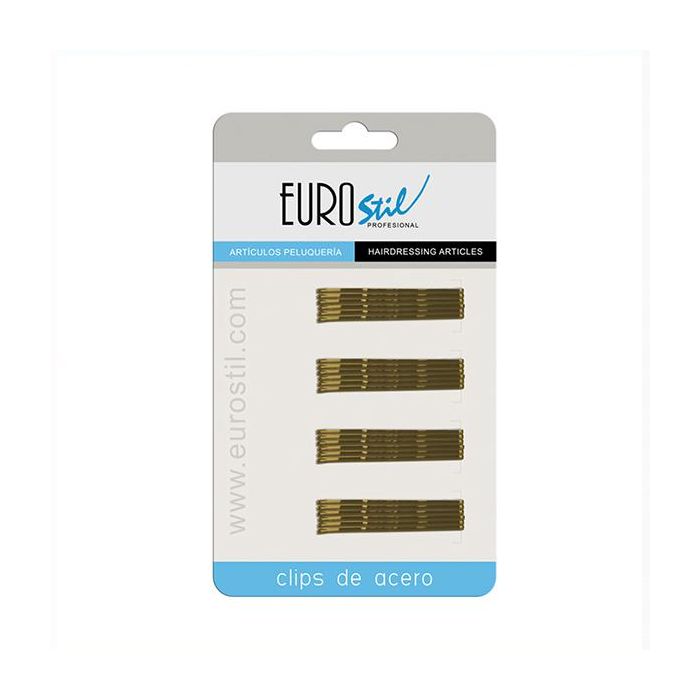 EuroStil 24 Clips Ondulados Bronce 50mm