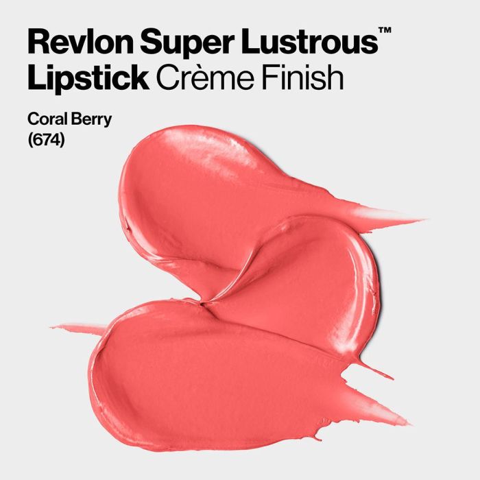 Revlon Super Lustrous Lápiz Labial #674 Coral Berry 4.2 ml - Barra de labios de larga duración brillante