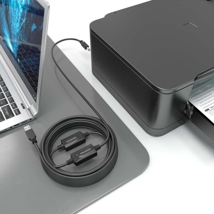 AISENS - CABLE USB 2.0 CON AMPLIFICADOR, TIPO A/M-B/M, NEGRO, 15M 2