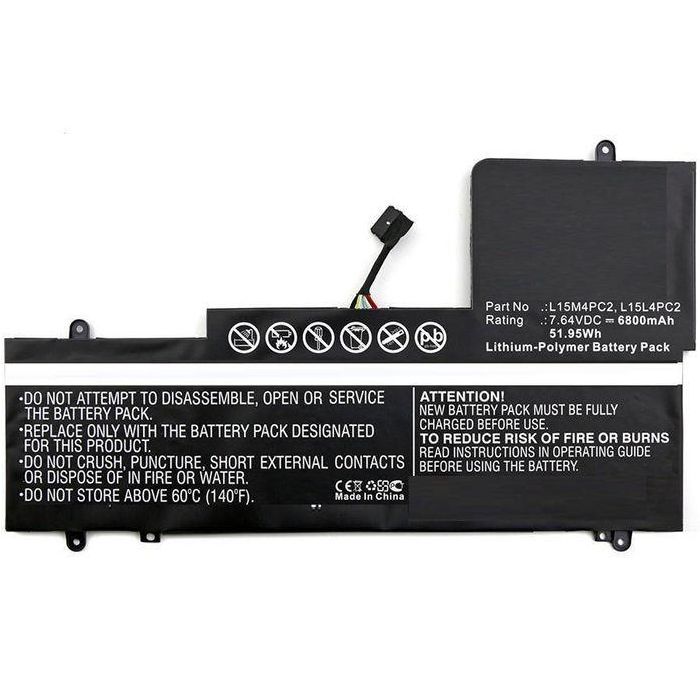 CoreParts Batería para Portátil Lenovo Yoga 710 15", 710-15ISK, 710-15ISK 80U0Yoga - 51.68Wh Li-Pol 7.6V 6800mAh Negra