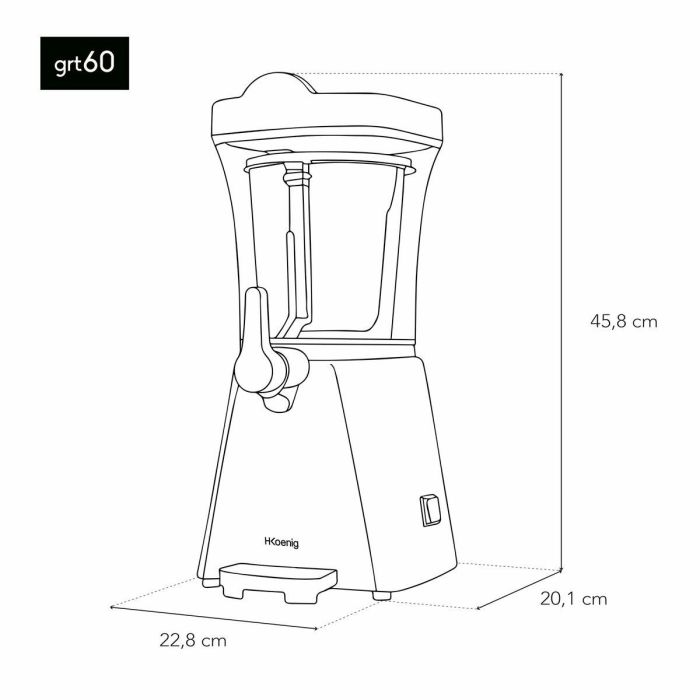 Hkoenig HKO3701335309840 Máquina de Granizados GTR60 - Capacidad 1 L, Recipiente Extraíble, 20W 11