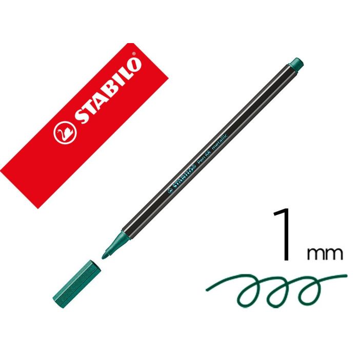 Rotulador Stabilo Acuarelable Pen 68 Metalico Verde Punta Gruesa 1 mm