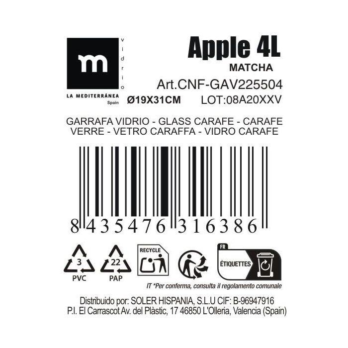 Apple Garrafa Vidrio 4L Matcha 2