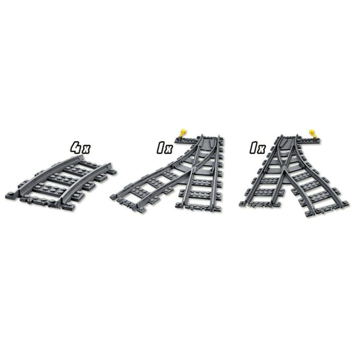 Lego City Cambios de Agujas, Accesorios para Vías de Tren de Juguete, 7 Piezas 4