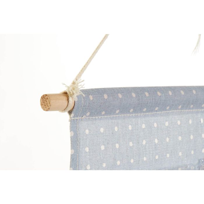 DKD Home Decor Organizador Basicos Algodón Poliéster PVC, Azul Marrón Turquesa, 75x35x3 cm, Pack 12 Unidades 1
