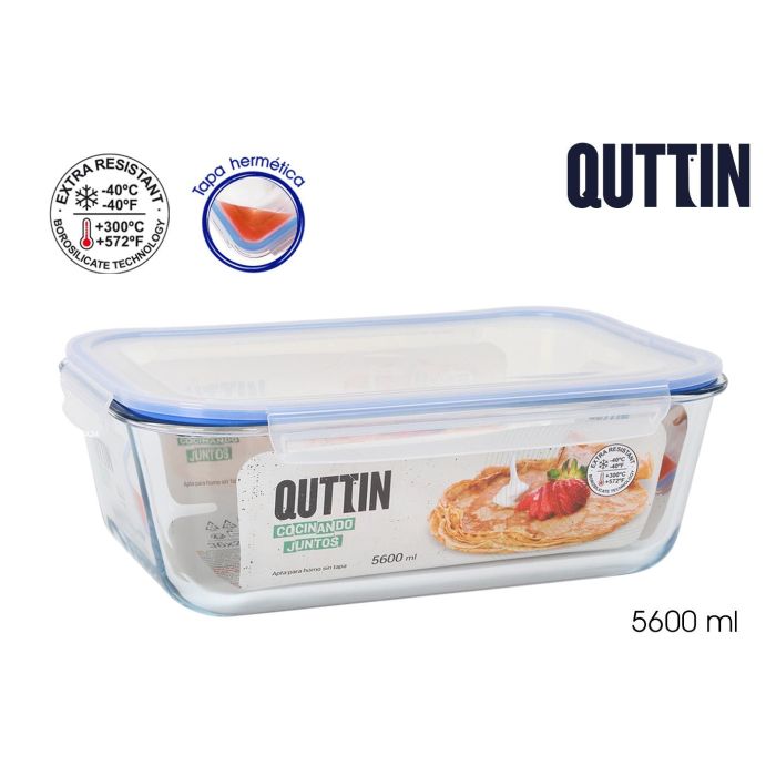 Quttin Fiambrera Extra Rectangular 36 x 25.8 x 11.9 cm sin Valvula 5.6L (4 Unidades) 0 Quttin Fiambrera Extra Rectangular 36 x 25.8 x 11.9 cm sin Valvula 5.6L (4 Unidades) 0